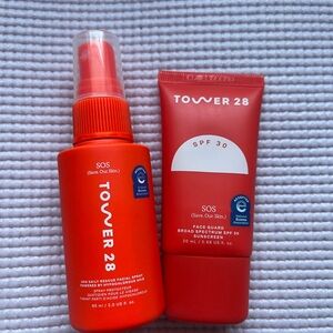 Tower 28 SOS Facial Sunscreen Spray & Face Guard — Bold Red Duo